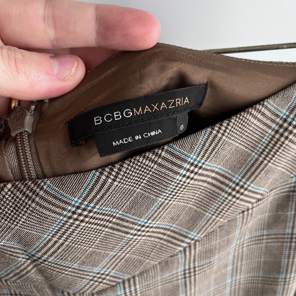 BCBG Plaid Pencil Skirt Size 6